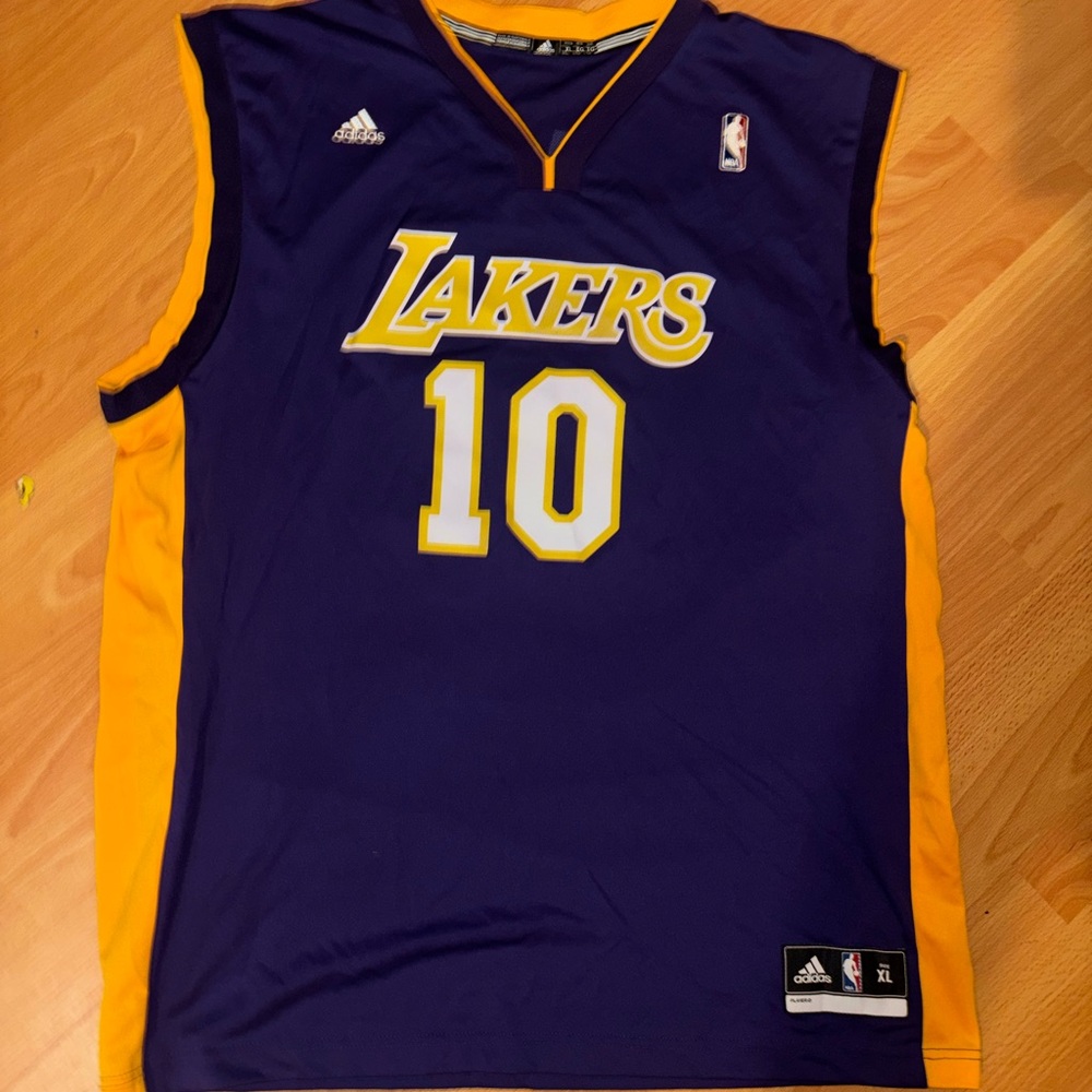adidas Los Angeles Lakers Steve Nash Purple & Gold Basketball Jersey #10 SZ XL